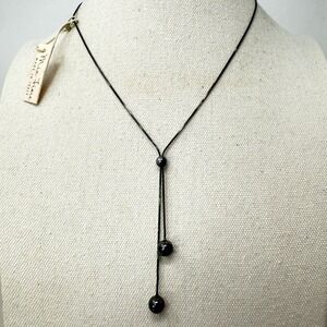 Mia Fiore Sterling Silver Y Necklace Lariat‎ Beaded Made in Italy